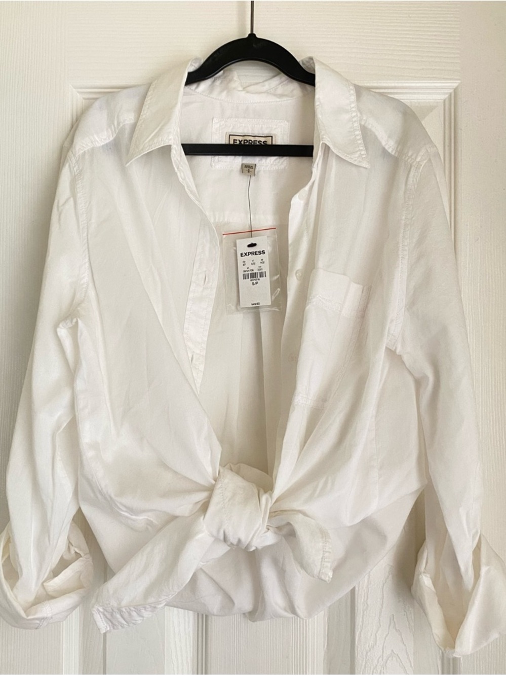 Express White Button-front Shirt - Women